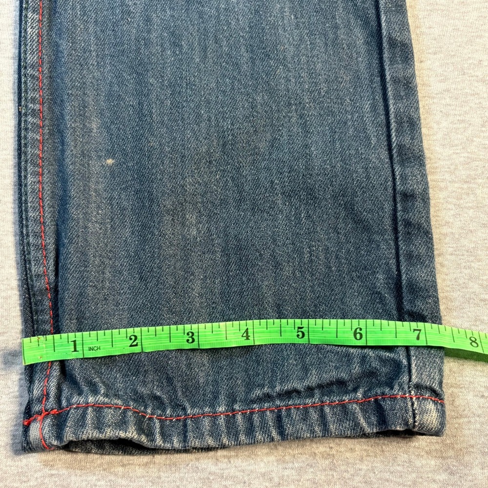 Refuse Premium Denim Mens Jeans Size 36-Tag Red Green Contrast Stitching Relaxed - Picture 12 of 14